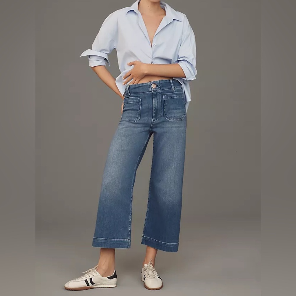 Anthropologie Maeve Colette Cropped Wide Leg Jeans